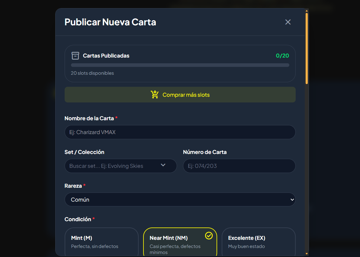 TradeCardMap mobile